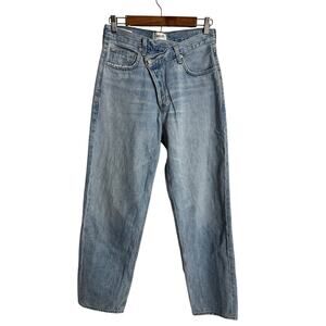 Agolde Criss Cross Upsized Jeans Suburbia size 26 Crossover Waist Light Wash
